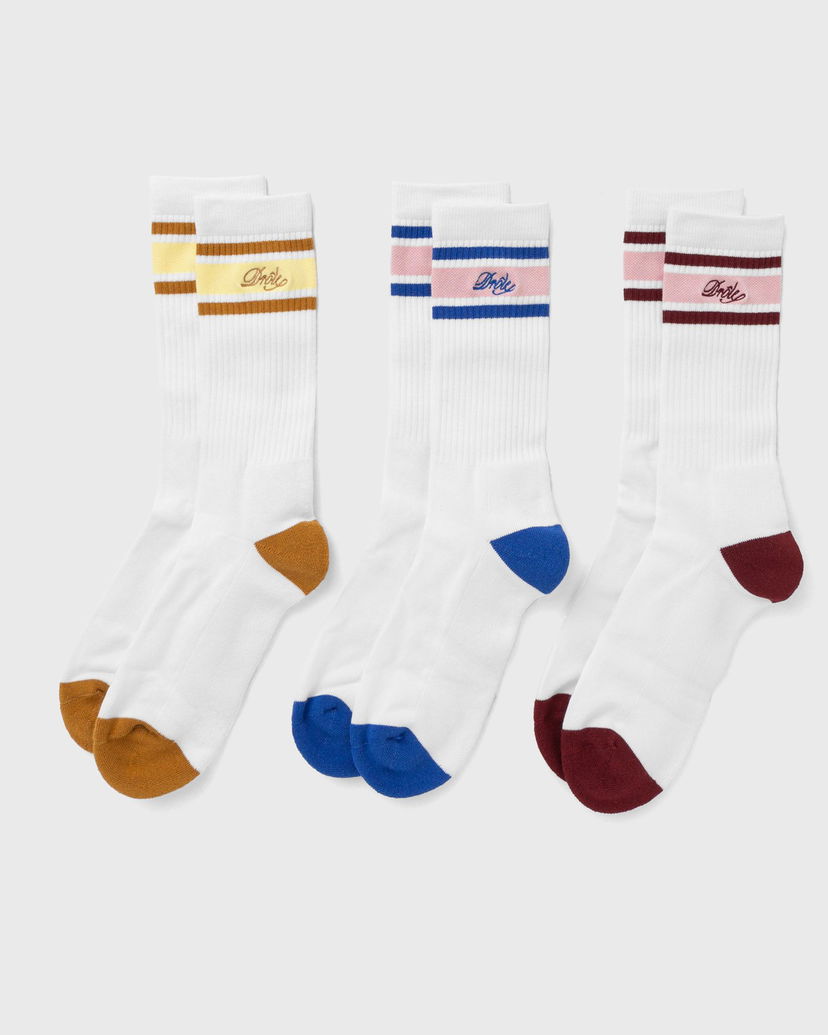 Strumpor Drôle de Monsieur Drôle de Monsieur La Chaussette DrÙle RayÈe Striped Socks Vit | G-SK118-CO024-MC