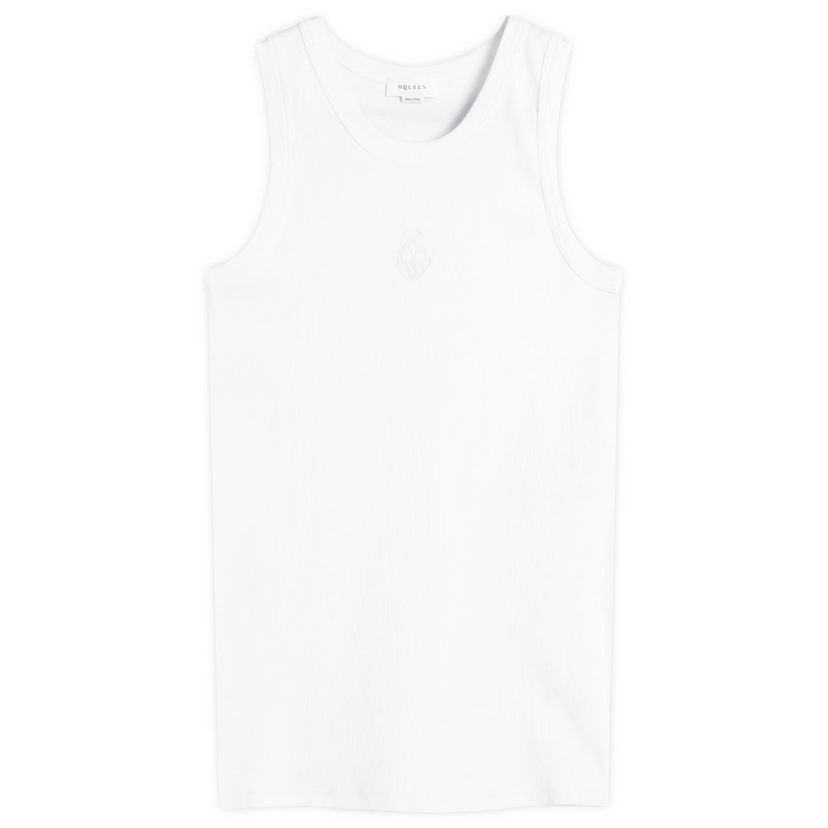 Linne Alexander McQueen Alexander McQueen Men's Upside Down Logo Vest, Size Large Vit | 815098-QXAA9-9000