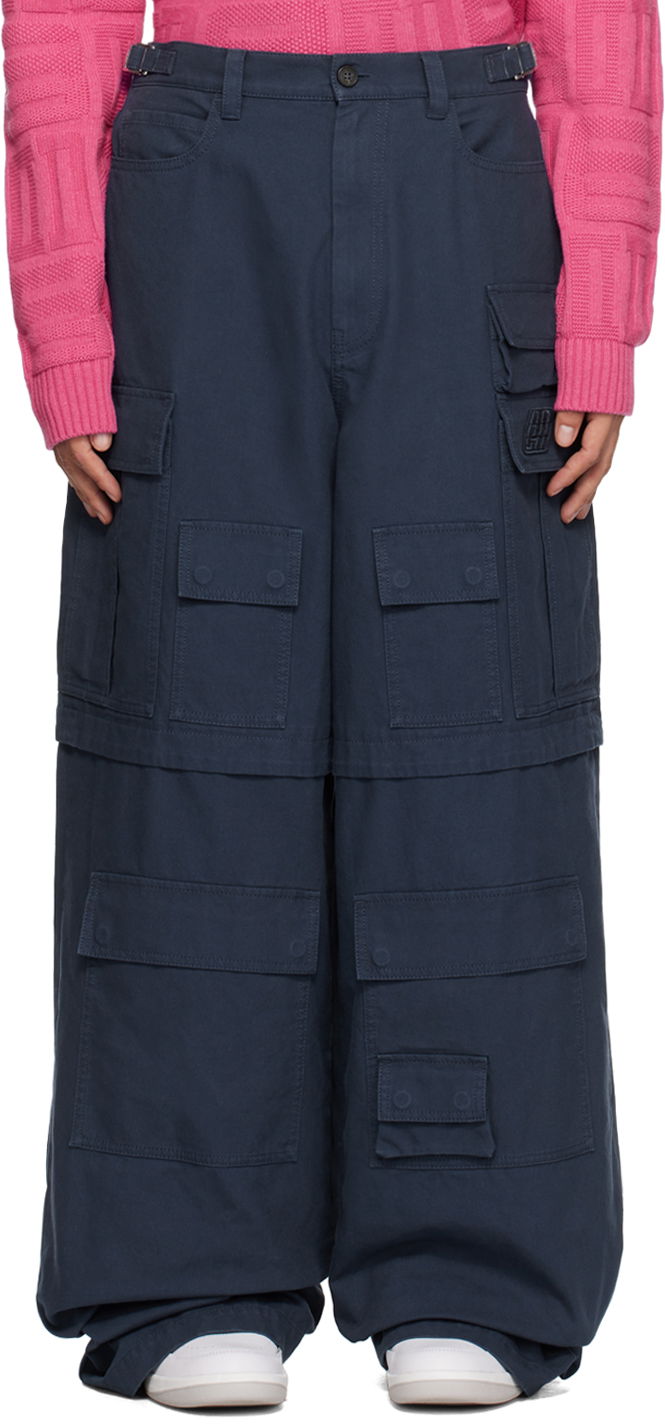 Cargo byxor Ambush Wide Leg Cargo Pants Mörkblå | BMCF006S23FAB0014600