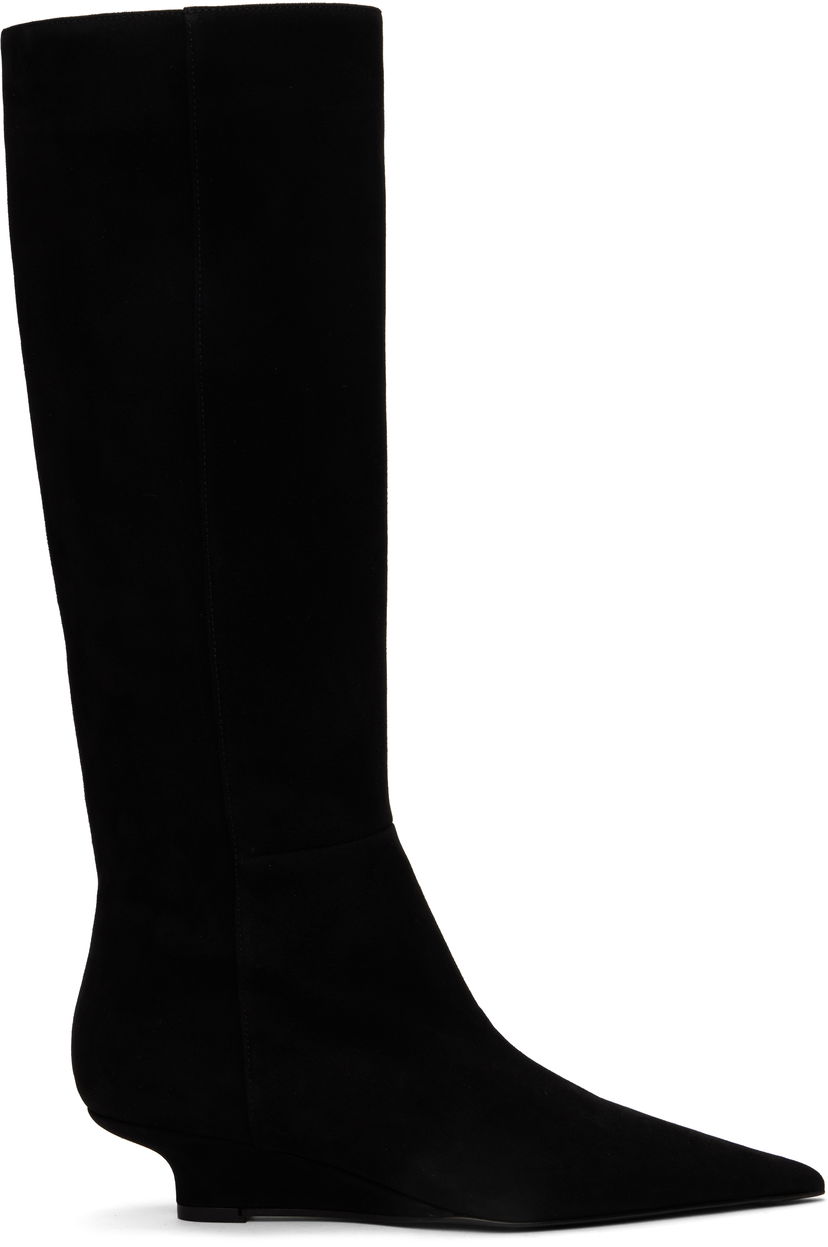 Kläder TOTEME TOTEME Sharp Suede Knee-High Boots Svart | 251-WAS4671-LE0012