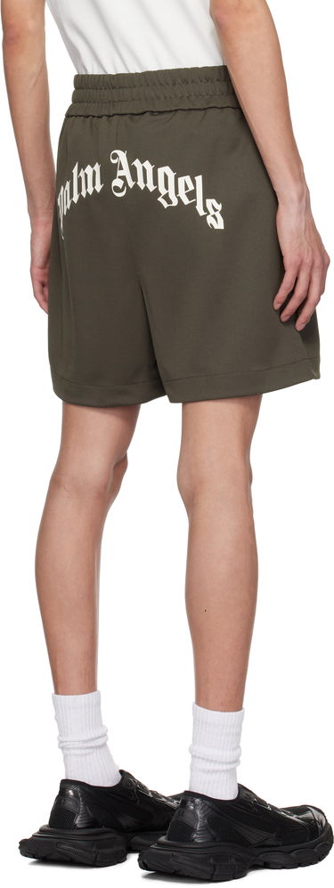 Shorts Palm Angels Palm Angels Curved Logo Shorts Grön | PMCL008S25FAB0011303, 2