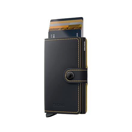 Plånbok Secrid Miniwallet - Matte - Black & Ochre Svart | MM-Black-Ochre