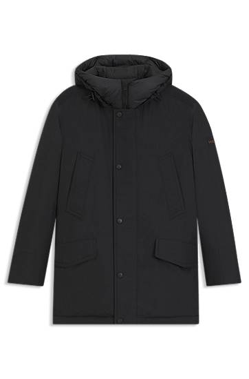 Parkas BOSS Water-repellent jacket with contrasting trims Svart | 50547078
