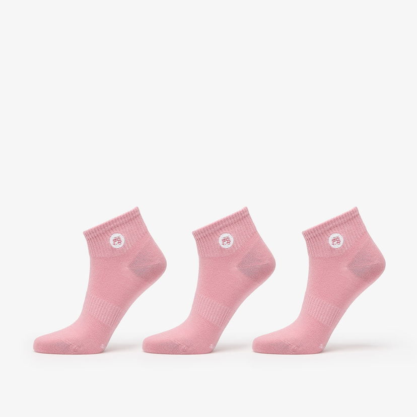 Strumpor Footshop Ankle Socks 3-Pack Pink Rosa | FTSHP_376