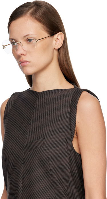 Solglasögon Cartier C de Cartier Square Rimless Glasses Metallisk | CT0416O-001, 3