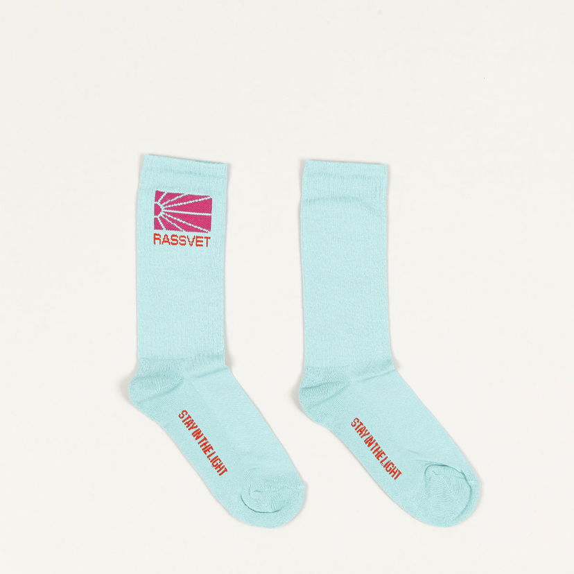 Strumpor PACCBET Rassvet Logo Knit Socks Turkos | Rassvet-logo-knit-socks-green