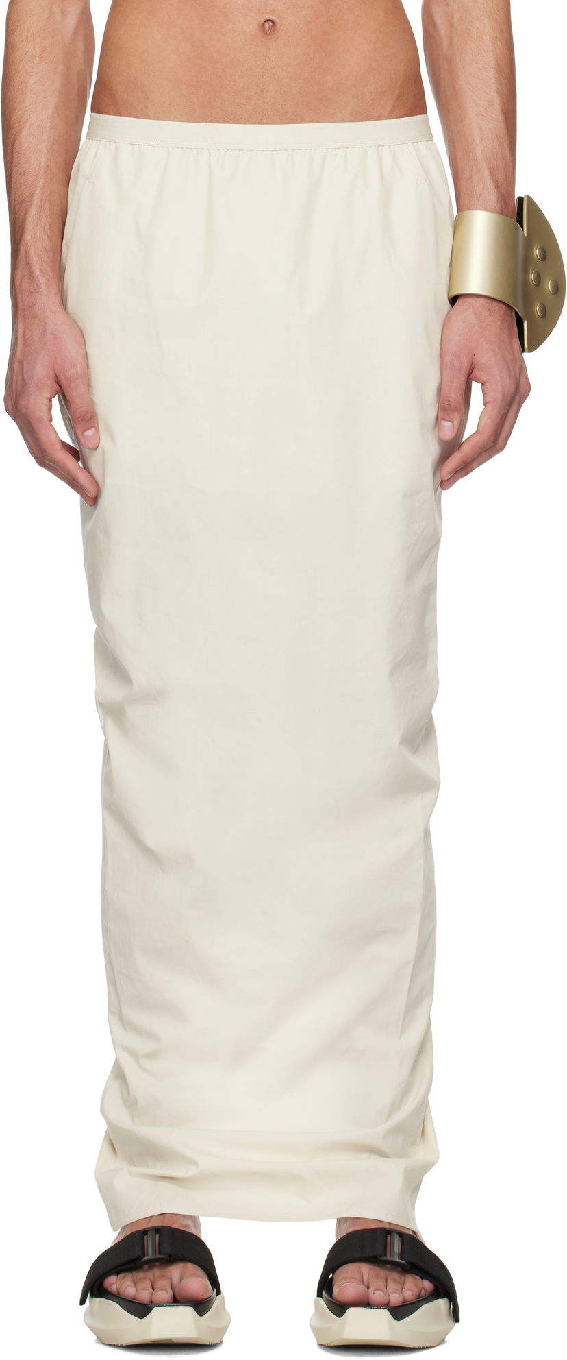Kjol Rick Owens Rick Owens Hollywood Soft Pillar Long Skirt Beige | RU01E5301 P