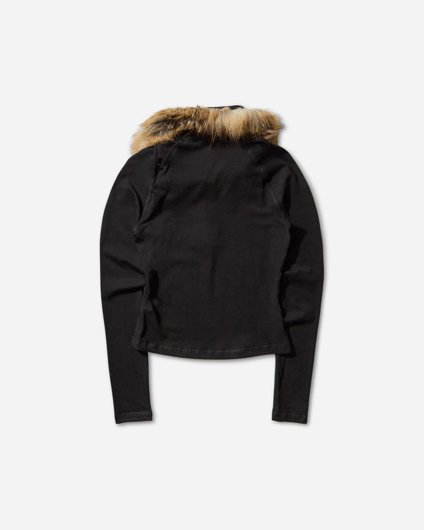 Skjorta Ottolinger Furry Fitted Longsleeve Polo Svart | 11510471501 BLK