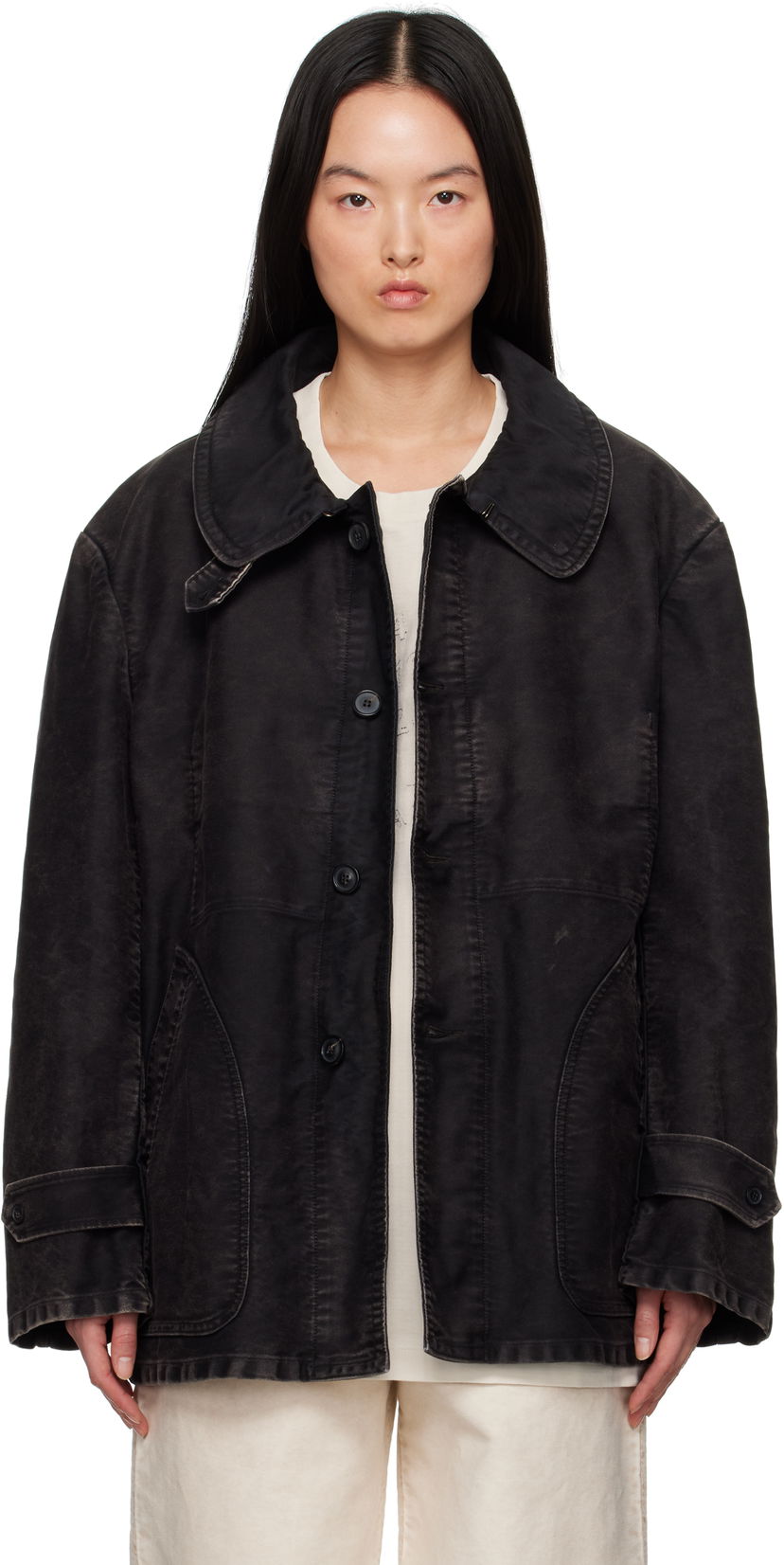 Jacka Maison Margiela Maison Margiela Faded Denim Jacket Svart | S51AM0497 S76543