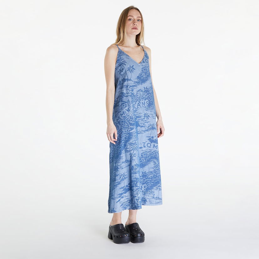 Klä Tommy Hilfiger Chambray Sleeveless Maxi Dress Hawaiian Denim Laser Blå | DW0DW17950 0GY