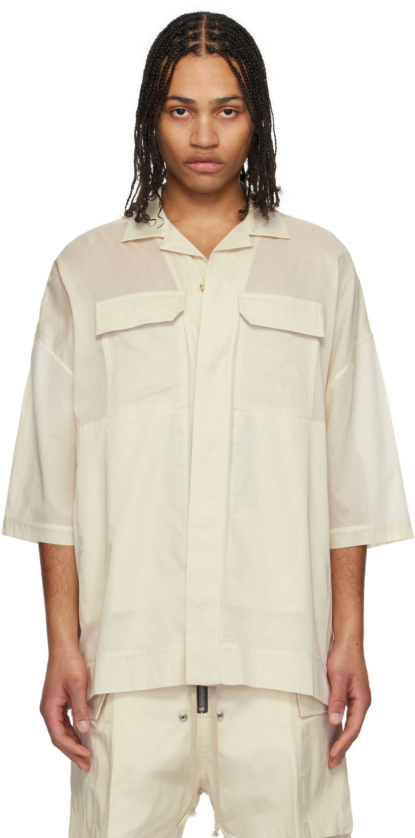 Skjorta Rick Owens Rick Owens Hollywood Magnum Tommy Shirt Beige | RU01E5298 CV