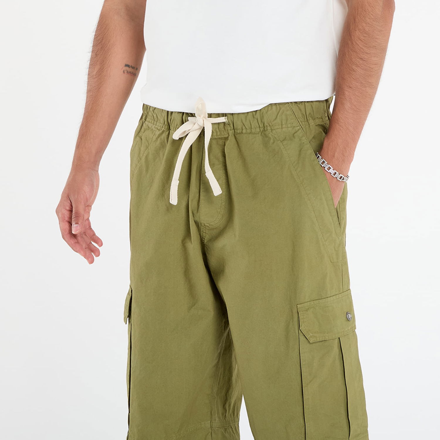 Cargo byxor Palm Angels Palm Angels Curved Logo Cargo Pants Grön | PMCF037F25FAB0015852, 1