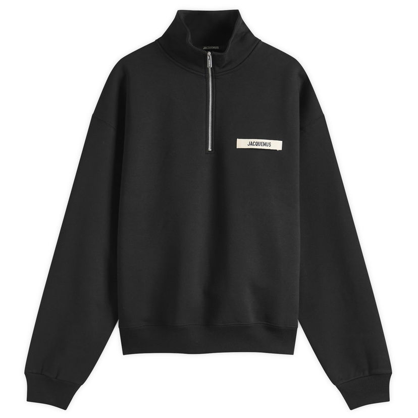 Sweatshirt Jacquemus Jacquemus Grosgrain Zip Sweatshirt, Size Large Svart | 25ESSM00313AJ00174-990