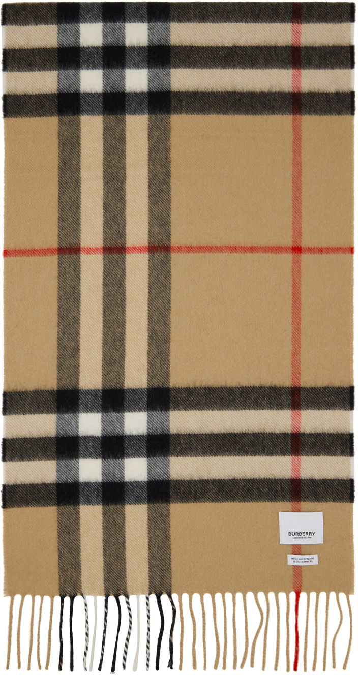 Halsduk Burberry Check Scarf Beige Beige | 8056850