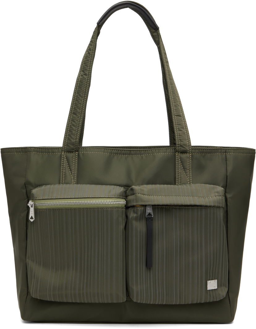 Tygpåse Paul Smith Paul Smith 'Laser Stripe' Recycled-Nylon Tote Bag Grön | M1A-8028-PLASER-36