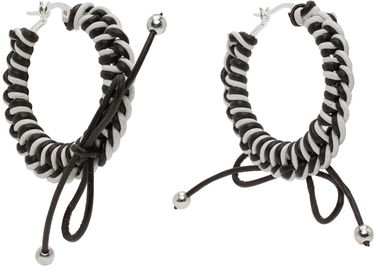 Örhängen Chopova Lowena Nimbus Mini Hoop Earrings with Leather Braid Svart | 6510, 1