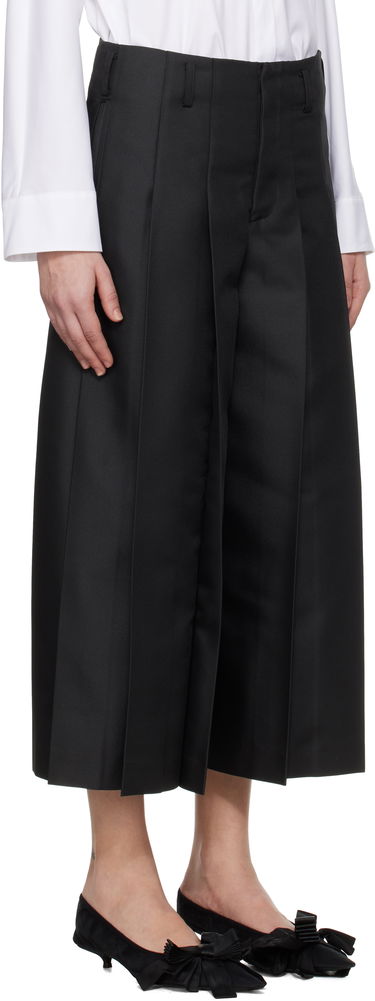 Byxor Comme des Garçons Comme des Garçons Gabardine Pleated Cropped Trousers Svart | GO-P009-S25, 1