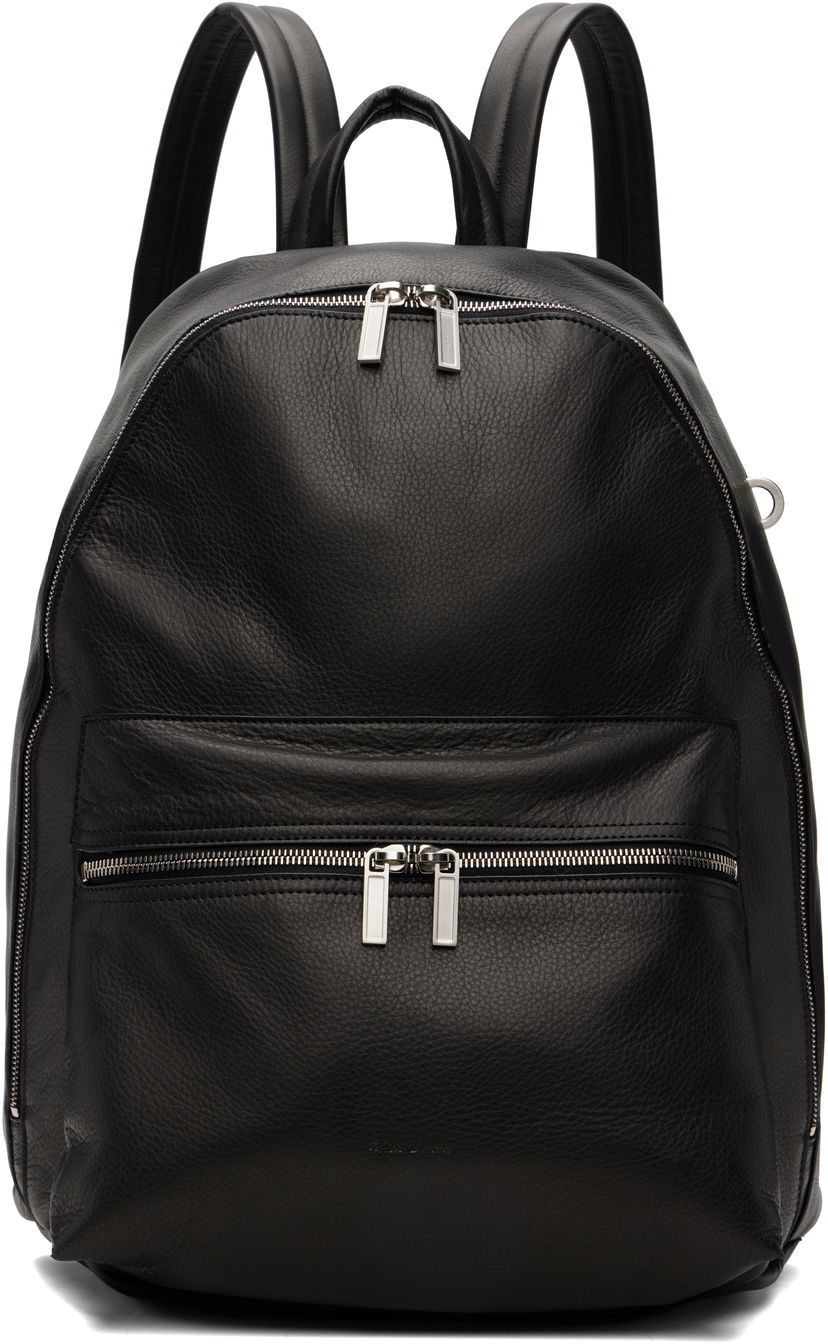 Ryggsäck Rick Owens Rick Owens Concordians Leather Backpack Svart | RA02E0771 LCN