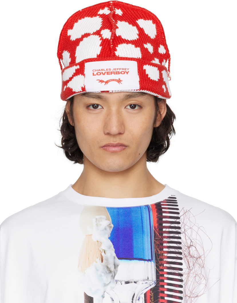 Mössa Charles Jeffrey Loverboy Charles Jeffrey Loverboy Beanie with Label Röd | 54130603