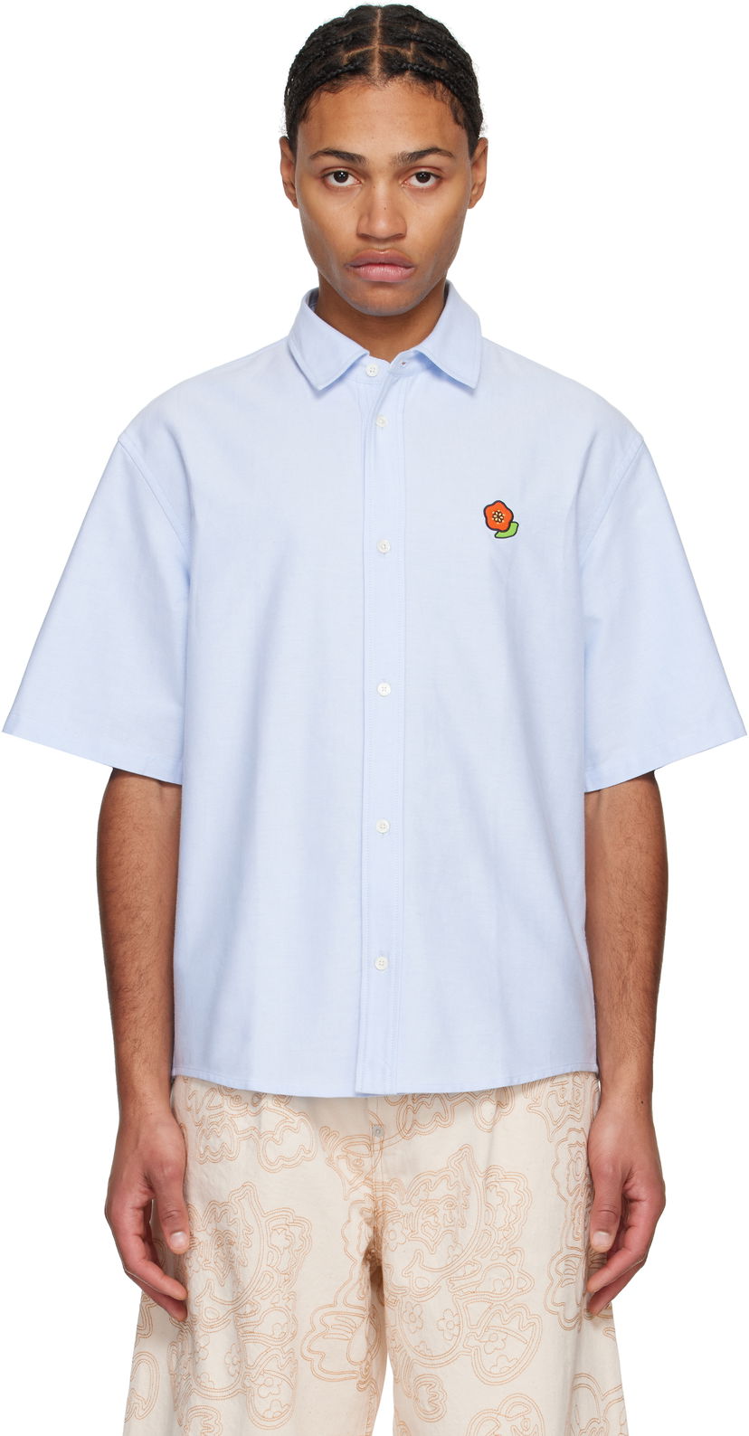 Skjorta KENZO Pop Crest Oxford Shirt Blå | FF55CH1279LO