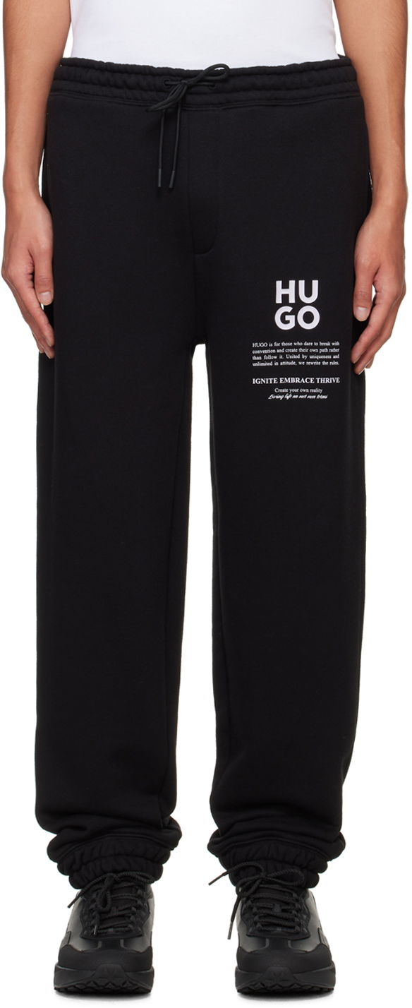 Träningsbyxor BOSS Hugo Black Logo-Bonded Sweatpants Svart | 50521273