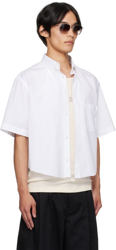 Skjorta Maison Margiela Maison Margiela Cropped Button-Up Shirt Vit | S50DR0012 S43001, 1