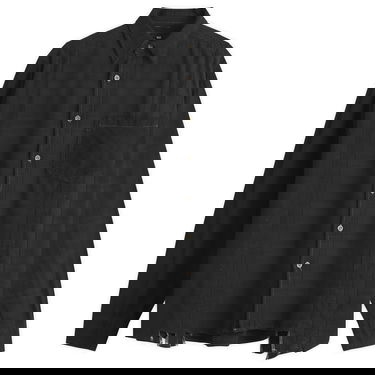 Skjorta Needles 7 Cuts Wide Over Dyed Flannel Shirt, Size Large Svart | QV400-C, 1