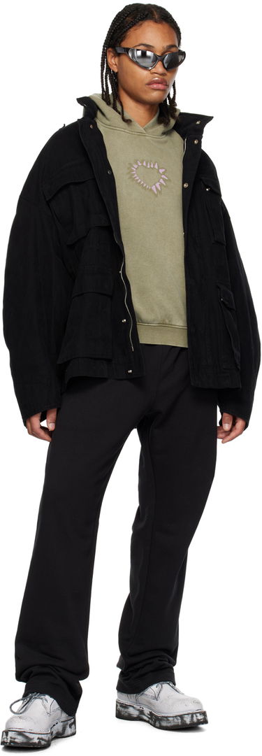 Sweatshirt We11done Printed Hoodie Grön | WD-TH3-23-806-U-KK, 3