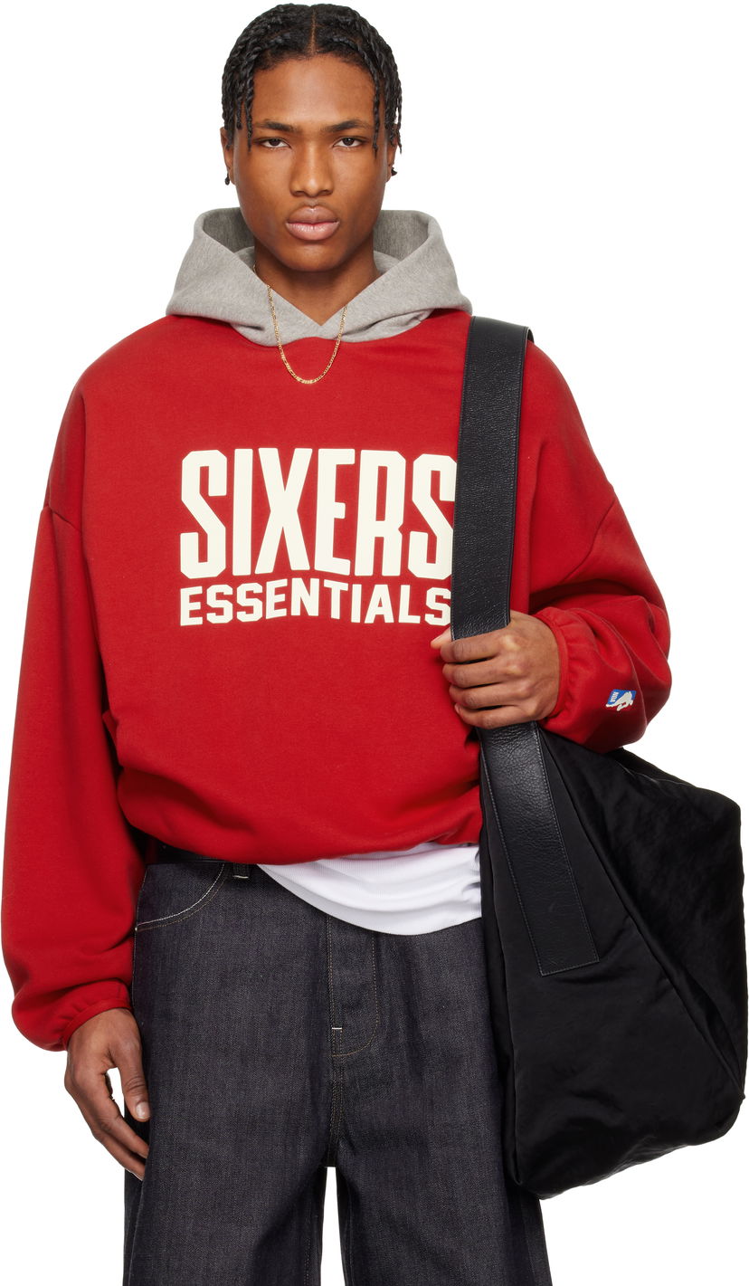 Sweatshirt Fear of God Fear of God ESSENTIALS NBA Sixers Pull Over Hoodie Röd | 192AL246600F