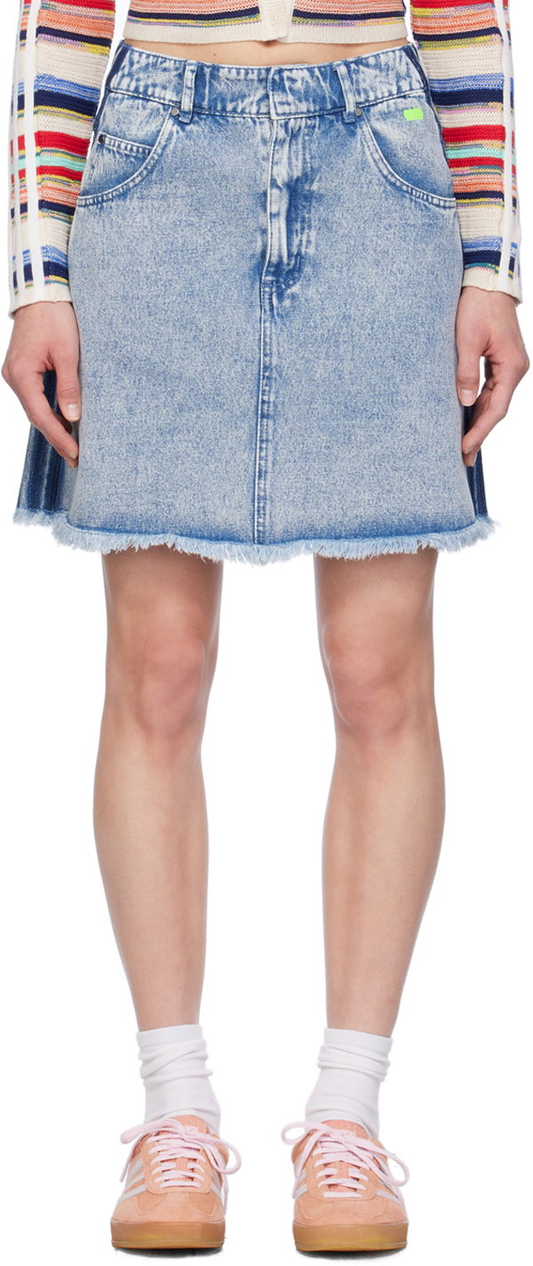 Kjol adidas Originals Blue Edition Denim Miniskirt Blå | IU2509