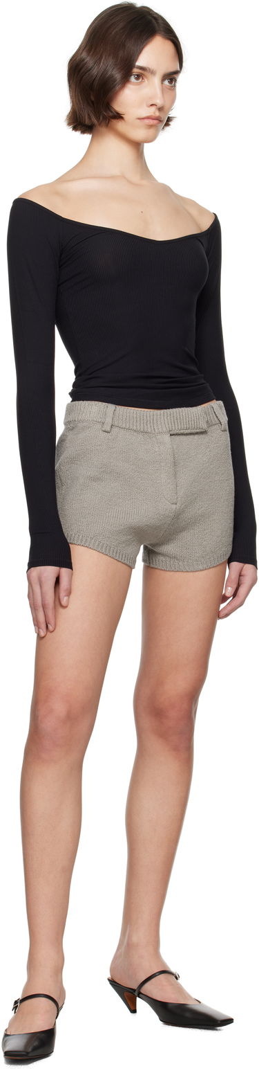 Linne SKIMS SKIMS Soft Lounge Off-The-Shoulder Top Svart | LS-LST-7653W, 4