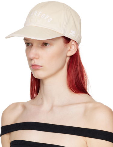 Keps Courrèges Courrèges Embroidered Washed Cap Beige | 124ACT031CO0024, 3