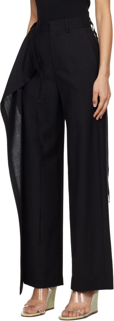 Byxor Maison Margiela MM6 Maison Margiela Tailoring Wool Canvas Tie Trousers Svart | S52KA0518 M35080, 3