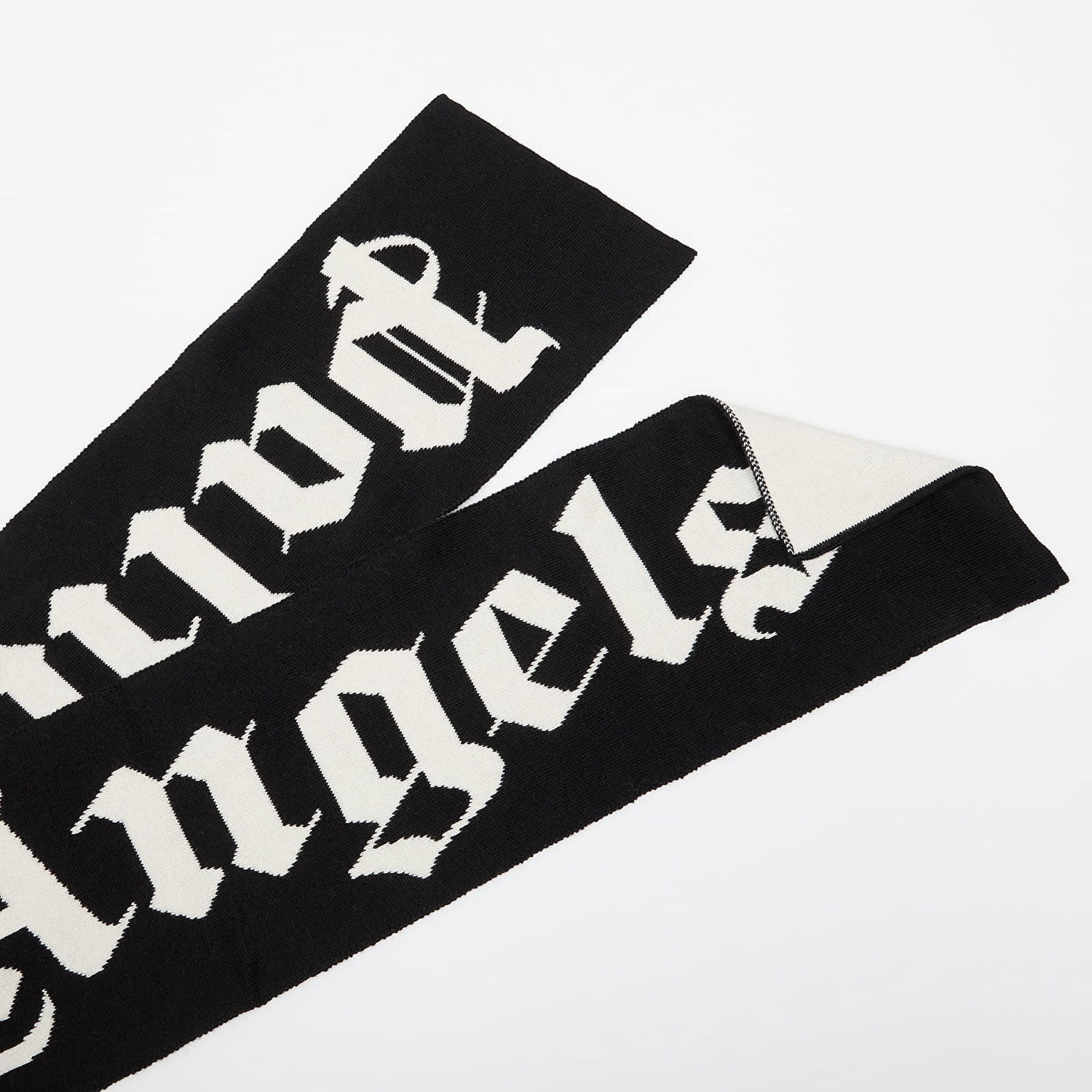 Halsduk Palm Angels Palm Angels Logo Knit Scarf Svart | PBMA008C99KNI0021003, 1