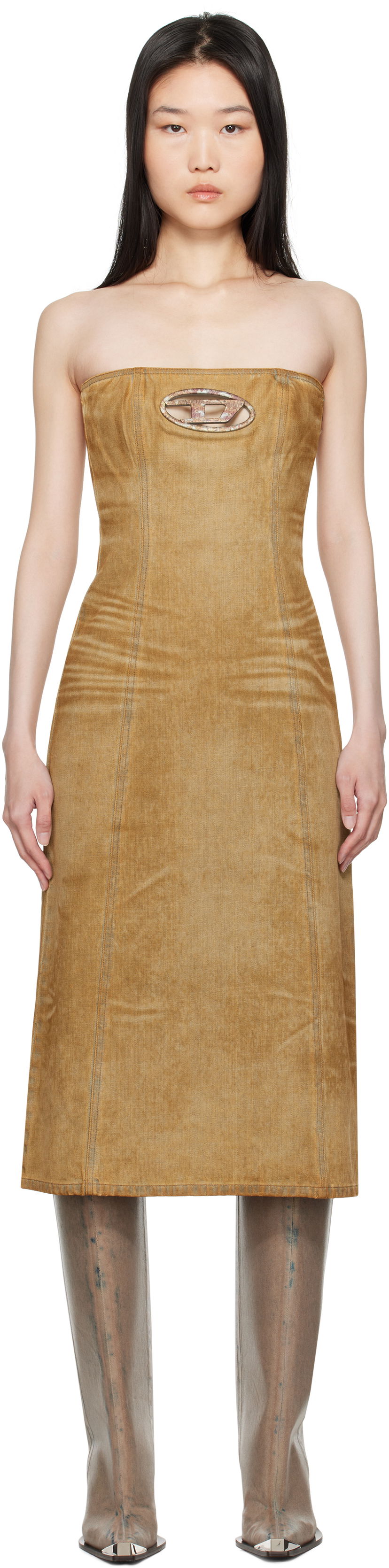 Klä Diesel Denim Midi Tube Dress Brun | A15899 0AJET