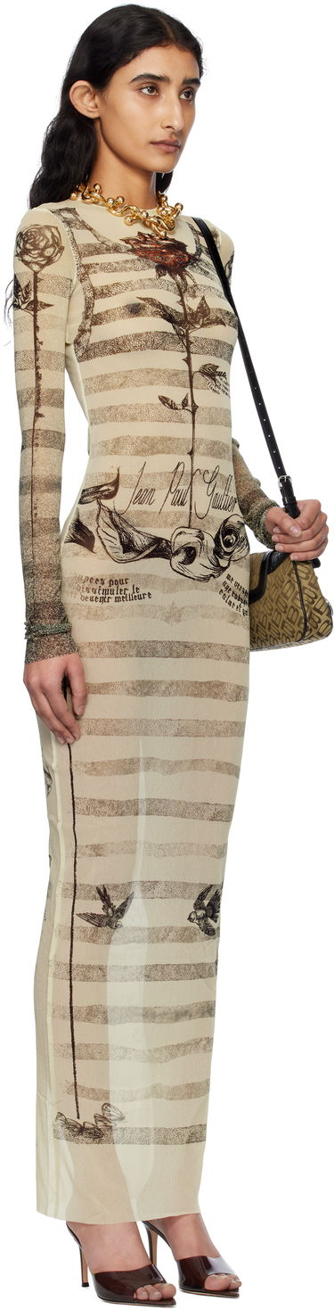 Klä Jean Paul Gaultier Jean Paul Gaultier Tattoo Marinière Maxi Dress Beige | 25/34-F-RO396-T585-030030, 1