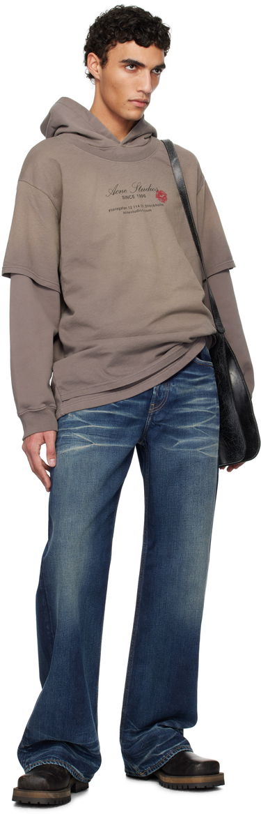 Sweatshirt Acne Studios Acne Studios Double-Layered Hoodie Brun | AI0160-, 3