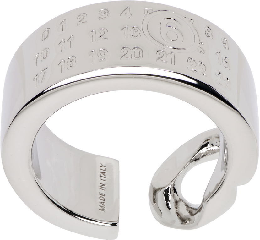 Ringa Maison Margiela Minimal Numeric Cuff Ring Metallisk | SM6UQ0103 P8371