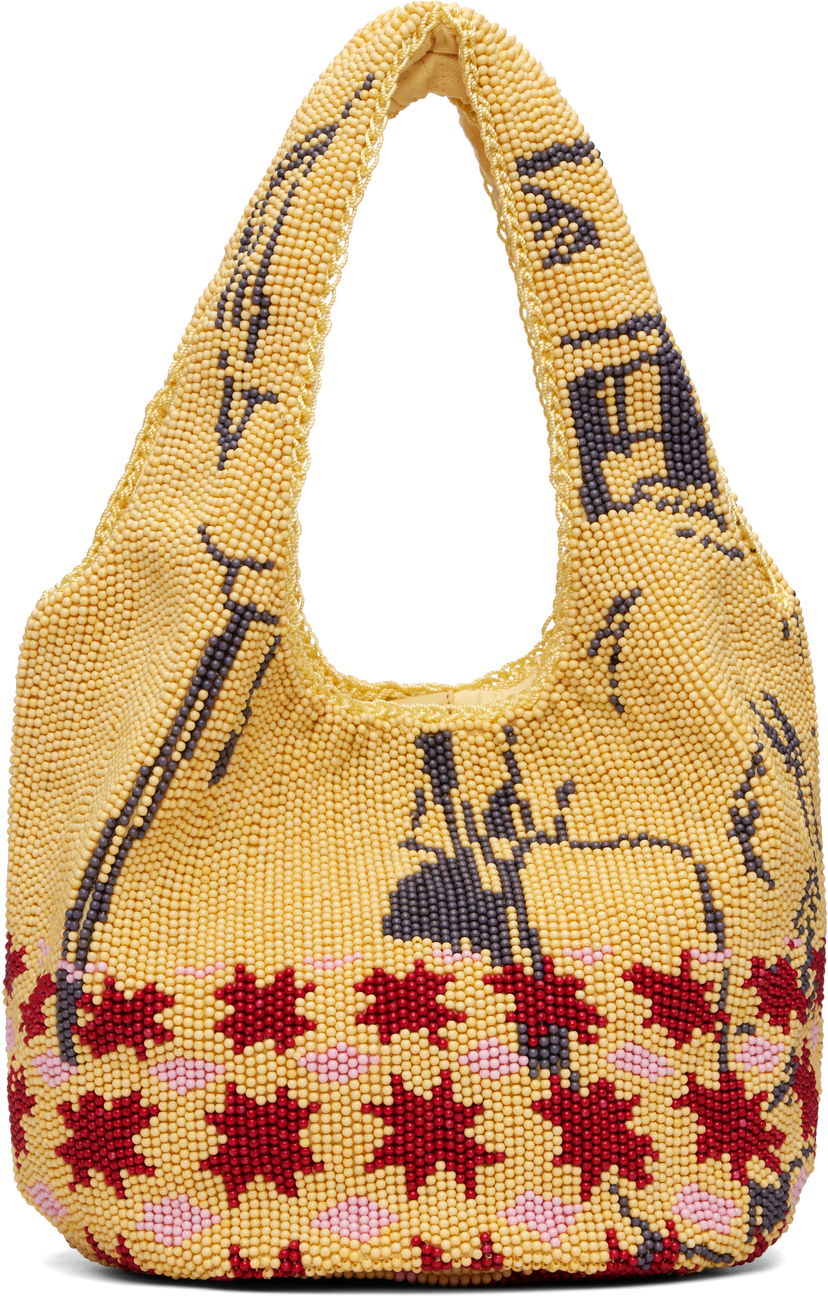 Tygpåse JW Anderson JW Anderson Mini Patterned Beaded Shopper Tote Flerfärgad | HB0744-FA0471