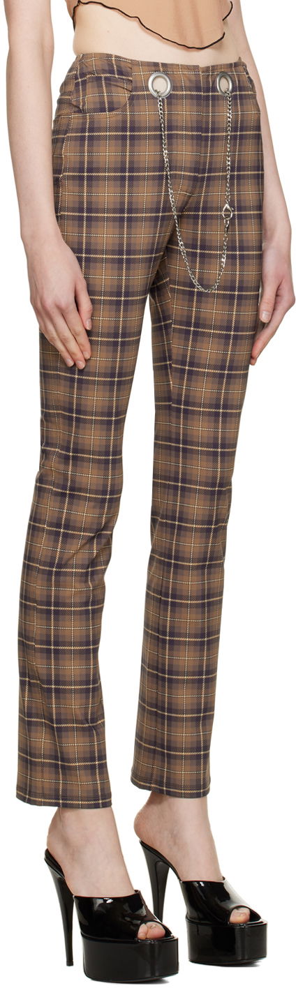 Byxor Miaou Miaou Tommy Plaid Trousers with Chain Brun | 1004PTCHP, 1