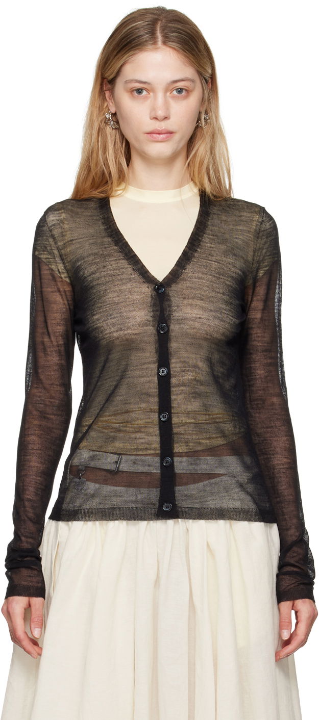 Sweater Acne Studios Lightweight Knit Cardigan Svart | A60516-
