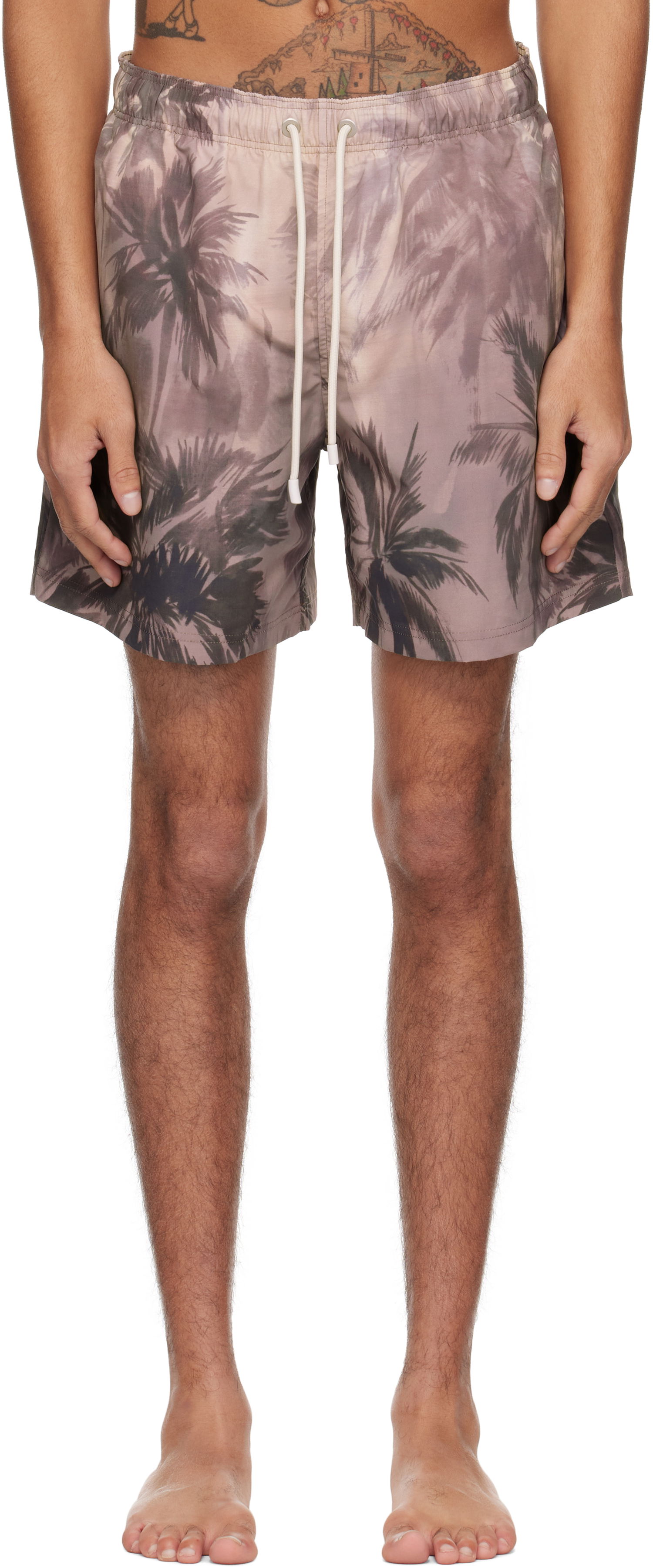 Badkläder Palm Angels Palm Angels Sunset Palm Swim Shorts Brun | PMFD012S25FAB0026110, 0