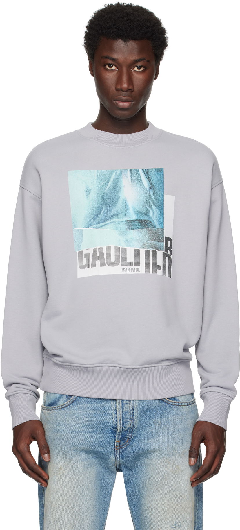 Sweatshirt Jean Paul Gaultier Jean Paul Gaultier Printed Sweatshirt Grå | 25/03-W-TO295-J003-135557