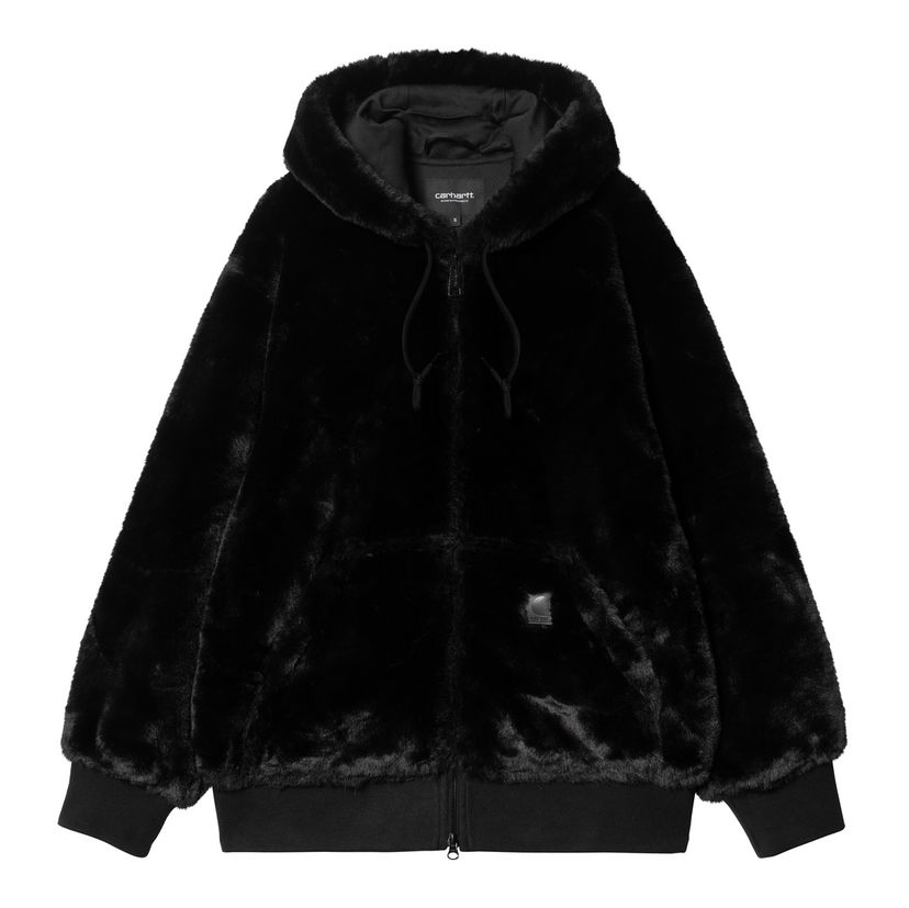 Sweatshirt Carhartt WIP Faux Fur Zip-Up Hoodie Svart | I034451_3