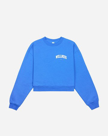 Sweatshirt Sporty & Rich Wellness Ivy Cropped Crewneck Blå | CR624OC, 0