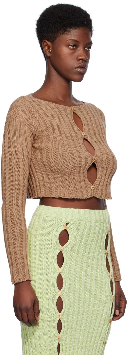 Sweater Baserange Baserange Macau Knit Top Brun | KNMAC-CO-SP24, 1