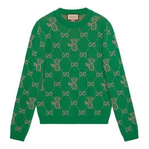 Sweater Gucci Pineapple Jacquard Sweatshirt Grön | 683091-XKB70-3318