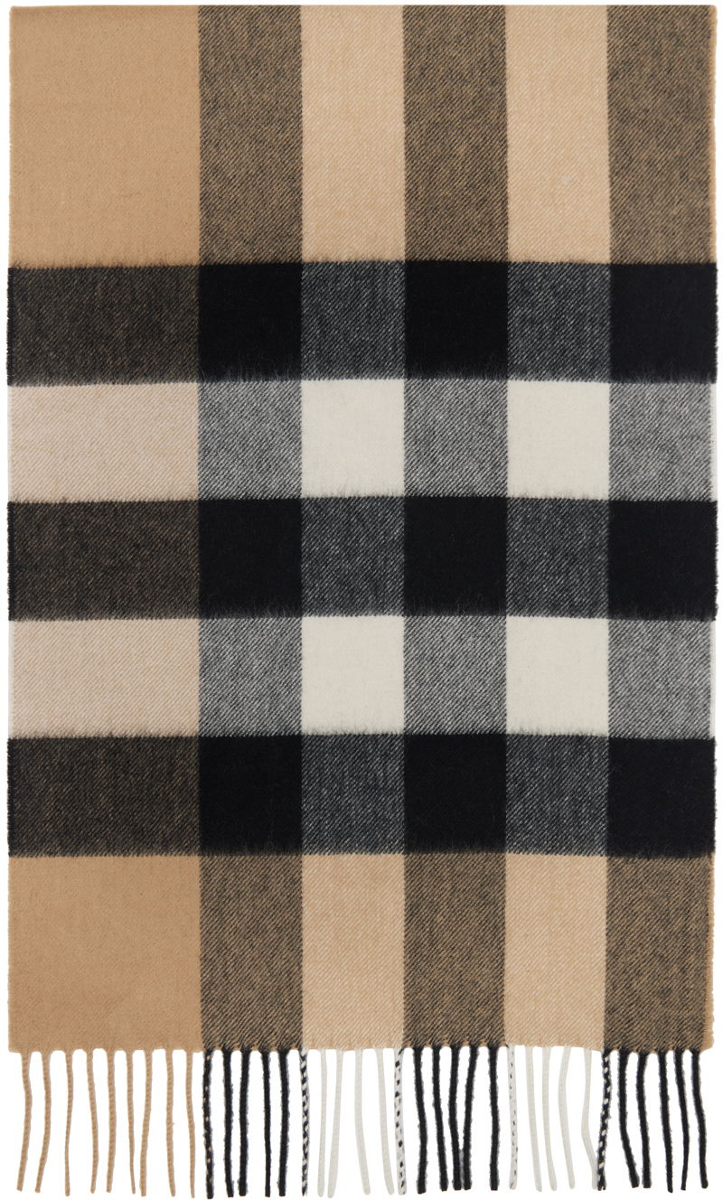 Halsduk Burberry Check Scarf Brown Brun | 8056851