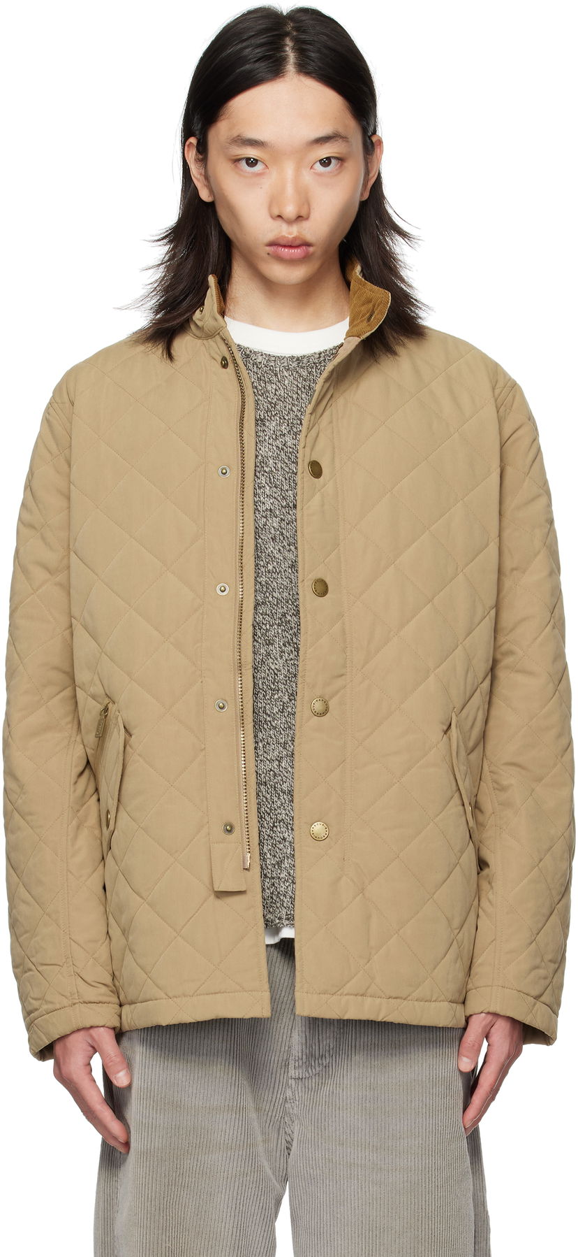 Jacka Barbour Barbour Shoveler Quilted Jacket Beige | MQU0784BE31