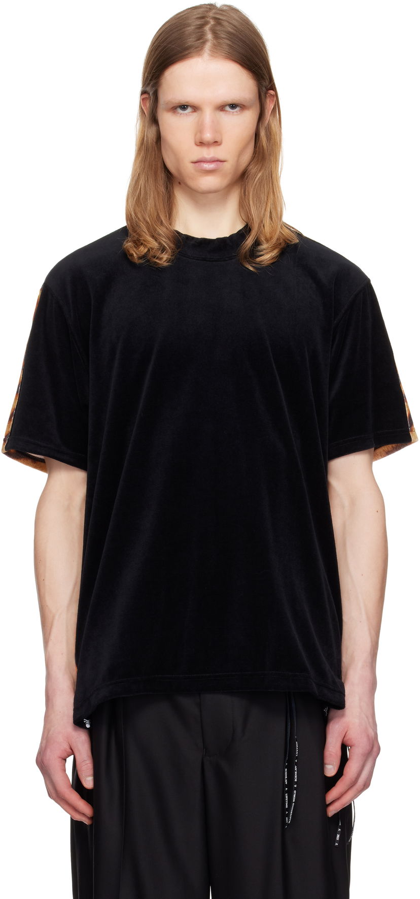 T-shirt Mastermind WORLD Mastermind World Regular Fit Switched Animal Velour T-Shirt Svart | MW25S14-TS001-018